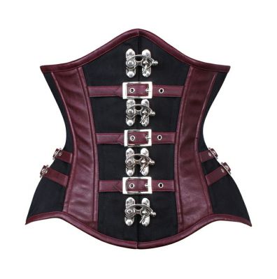 UnderBust Maroon Lthr Corset